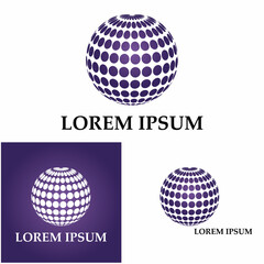 3D digital globe logo design. icon vector illustration. This logo is suitable for global company  world technologies and media and publicity agencies