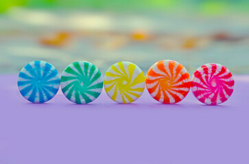 Macro de caramelos multicolor