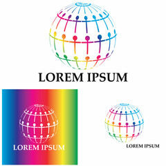 3D digital globe logo design. icon vector illustration. This logo is suitable for global company  world technologies and media and publicity agencies