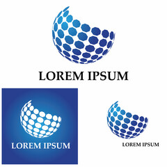 3D digital globe logo design. icon vector illustration. This logo is suitable for global company  world technologies and media and publicity agencies