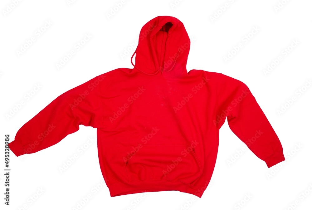 Wall mural Red hoodie on white background