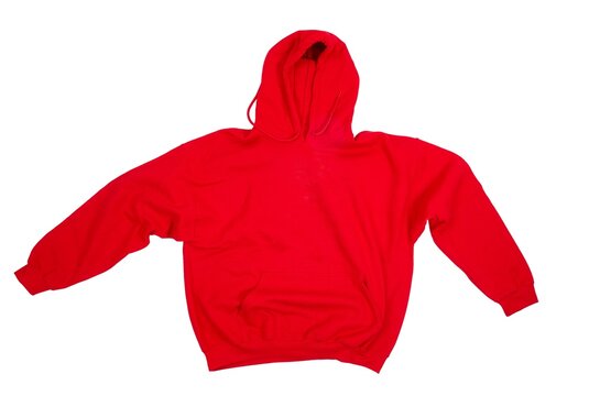 Red hoodie on white background