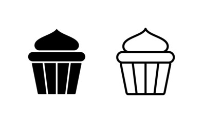 Cup cake icon vector. Cup cake sign and symbol