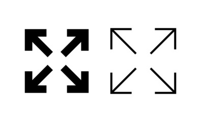 Fullscreen Icon vector. Expand to full screen sign and symbol. Arrows symbol