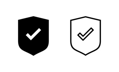 Shield check mark icon vector. Protection approve sign. Insurance icon