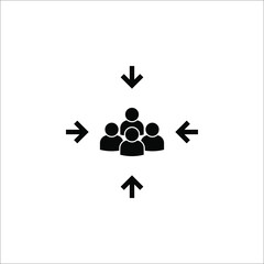 Meeting point outline vector icon. Thin line black meeting point icon, flat vector simple element illustration from editable human resources concept isolated stroke on white background. eps 10