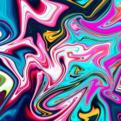 Hand Painted Background With Mixed Liquid Paints. Abstract Fluid Acrylic Painting. Marbled Colurful Abstract Background. Liquid Marble Pattern.
