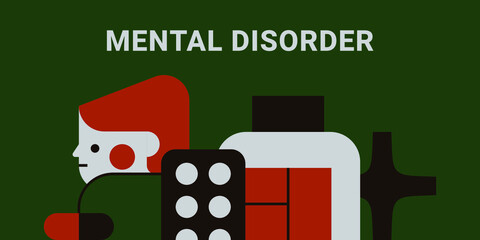 Concept of antidepressants are saving people from depression and about pills effect on mood and health. Flat cartoon vector illustration for banners, site, posters