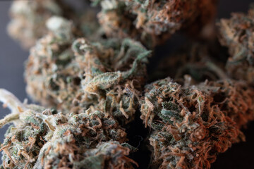 Weed Buds, closeup of Cannabis Flower
