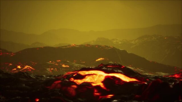 Lava Field under sunset lights