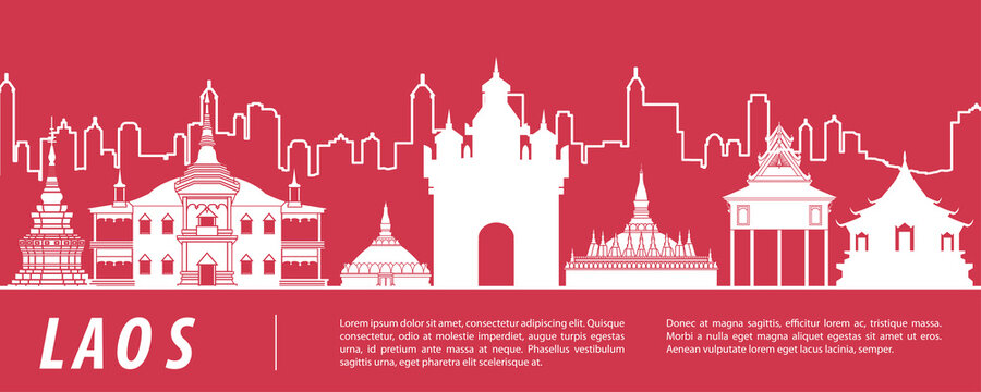 Asia top famous landmark silhouette style,vector illustration