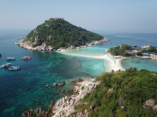 Fototapeta na wymiar Thailand Koh Nang Yuan Twin Island Koh Tao Mavic Pro DJI Aerial View Drone Shot