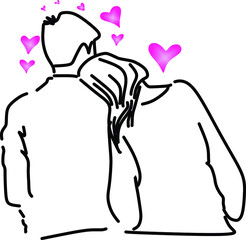illustration vector graphic of couple romantic line art
perfect for simple design, valentine gift cover for your girlfriend or boyfriend, romantic gift cover, and kind of romantic design