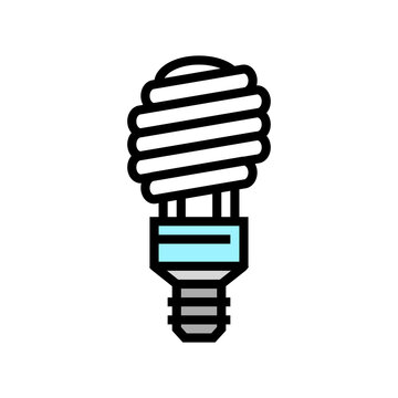 fluorescent light bulb color icon vector. fluorescent light bulb sign. isolated symbol illustration