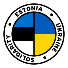 Round Estonia Ukraine Solidarity Flag Clipart