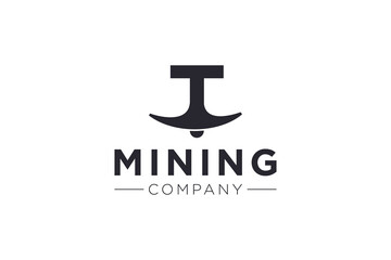 Letter T Mining logo icon design template vector illustration