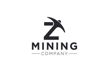 Letter Z Mining logo icon design template vector illustration