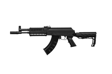 Modern automatic air soft carbine ak47. A classic USSR carbine in a modern body kit. Isolate on a...