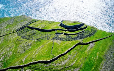 Fotobehang Dun Aenghus ancient Celtic stone fort high on the cliffs of Inishmore, the largest of the Aran Islands, County Galway, Ireland. © David Matthew Lyons