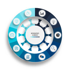 Naklejka premium Abstract circle chart infographic template with 10 options for presentations, advertising, layouts, annual reports.