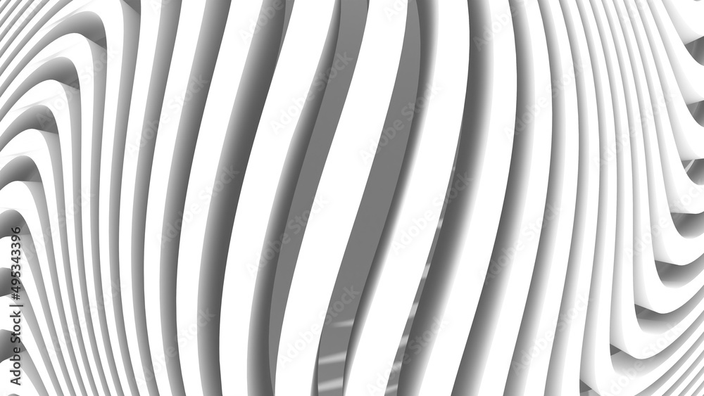 Wall mural abstract background with stripes or curved lines. 3d render