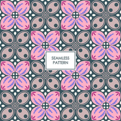 KAWUNG BATIK PATTERN WITH SWEET RETRO COLOR STYLE. BATIK SEAMLESS PATTERN