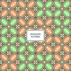 KAWUNG BATIK PATTERN WITH SWEET RETRO COLOR STYLE. BATIK SEAMLESS PATTERN