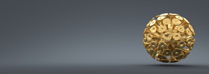 Medicine concept illustration. 3D abstract virus model.