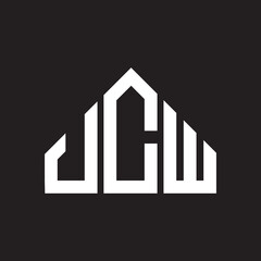 JCW letter logo design on Black background. JCW creative initials letter logo concept. JCW letter design. 
