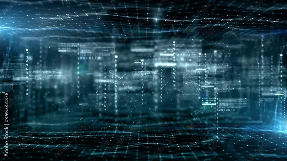 Poster Digital Cyberspace and Digital Data Network Connections. High Speed Internet Connection and Big Data Analysis, Technology Environment Digital Matrix Abstract Background. 3d rendering