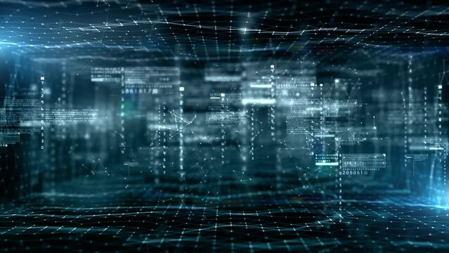 Digital Cyberspace and Digital Data Network Connections. High Speed Internet Connection and Big Data Analysis, Technology Environment Digital Matrix Abstract Background. 3d rendering