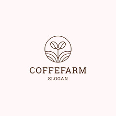 Coffe farm logo icon design template vector illustration