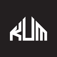 KUM letter logo design on Black background. KUM creative initials letter logo concept. KUM letter design. 