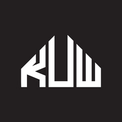 KUW letter logo design on Black background. KUW creative initials letter logo concept. KUW letter design. 