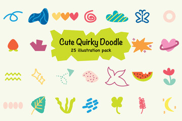 Cute Quircky Doodle Illustration Pack