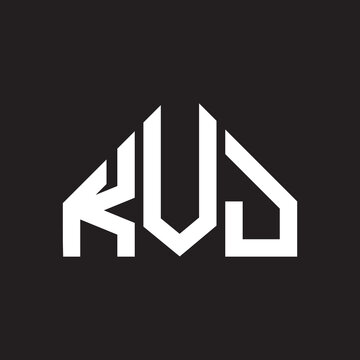 KUJ letter logo design on Black background. KUJ creative initials letter logo concept. KUJ letter design. 