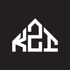 KZI letter logo design on black background. KZI creative initials letter logo concept. KZI letter design. 