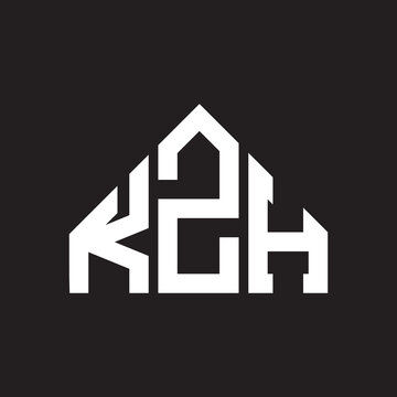 KZH letter logo design on black background. KZH  creative initials letter logo concept. KZH letter design.