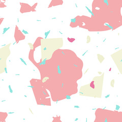 Terrazzo seamless pattern. Pink venetian flooring