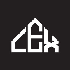 CEX letter logo design on Black background. CEX creative initials letter logo concept. CEX letter design. 