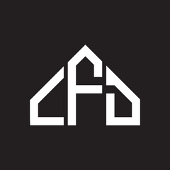 CFD letter logo design on Black background. CFD creative initials letter logo concept. CFD letter design. 