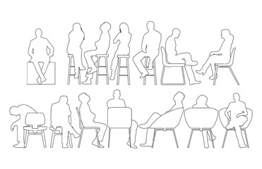 People Sitting Silhouettes
