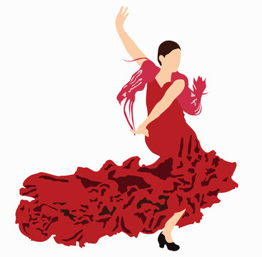 illustration of young flamenco dancer