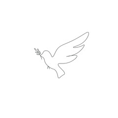 Bird dove line drawing vector illustration