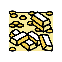 gold treasure color icon vector. gold treasure sign. isolated symbol illustration