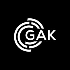 Obraz premium GAK letter logo design on black background. GAK creative initials letter logo concept. GAK letter design.