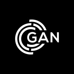 Obraz premium GAN letter logo design on black background. GAN creative initials letter logo concept. GAN letter design.