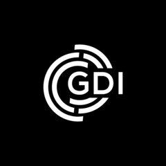 GDI letter logo design on black background. GDI creative initials letter logo concept. GDI letter design. 