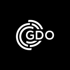 GDO letter logo design on black background. GDO  creative initials letter logo concept. GDO letter design.