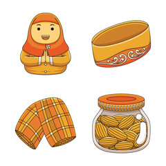 Ramadan Kareem Graphic Element with Cartoon Style